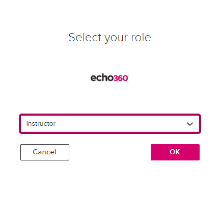 Select your role with role dropdown shown as described