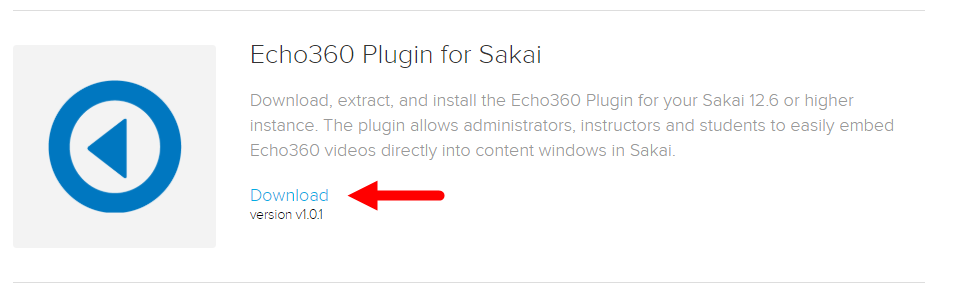 Atto plugin for Sakai section of downloads page with download link as described
