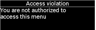 message shown if administration menu access is disabled