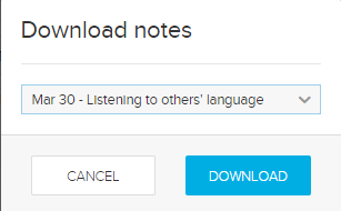 Download notes dialog box for steps as described