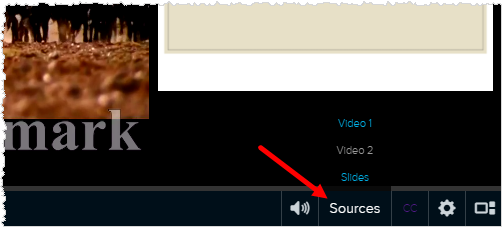 Playback bar icons with source selection shown