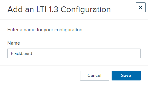LTI 1.3 configuration named