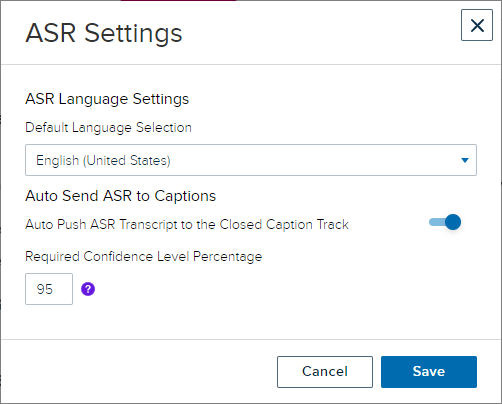 Auto Send ASR to Captions toggle enabled in ASR Settings