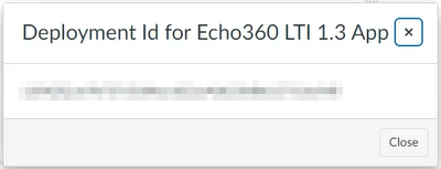 Canvas Deployment ID displayed as described
