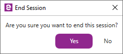 Anywere Polling Floating toolbar End Session window identified as described