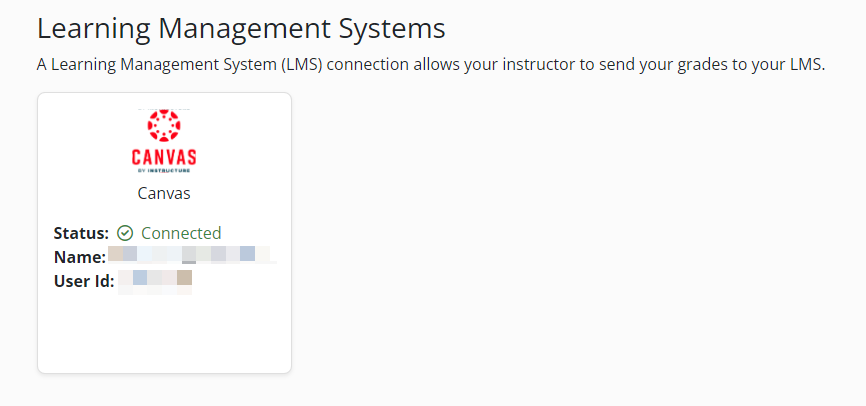 LMS Name, User ID, and status identified as described