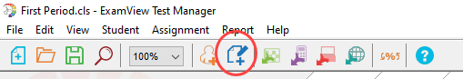 Picture toolbar with Create New Assignment icon identified as described