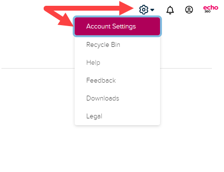 Navigate to Accounts Settings then Webex Settings as described