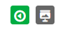 video and presentation icons for class media where the video icon is green and the presentation icon is grey