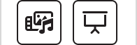 video and presentation media icons for a class and both are black