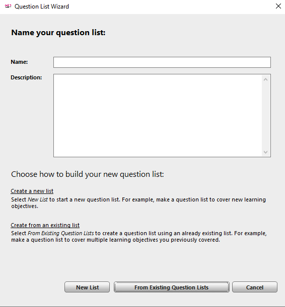 PointSolutions Desktop Question List Wizard