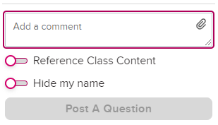 New Comment field expanded to show comment options