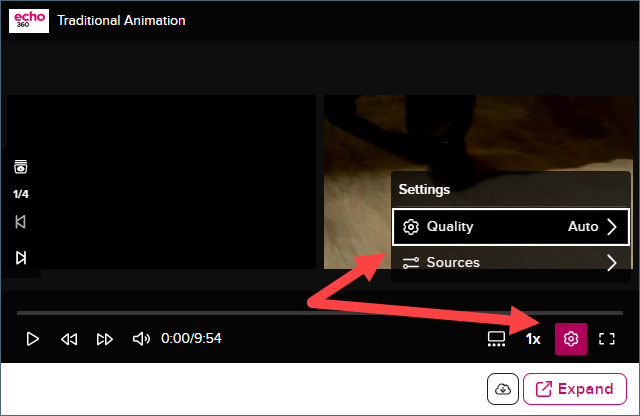 Embedded Media in the New Player showing setting with playback options in a playlist
