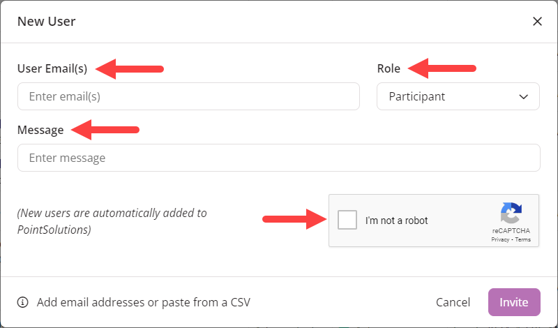 Add New User Fields identified as described