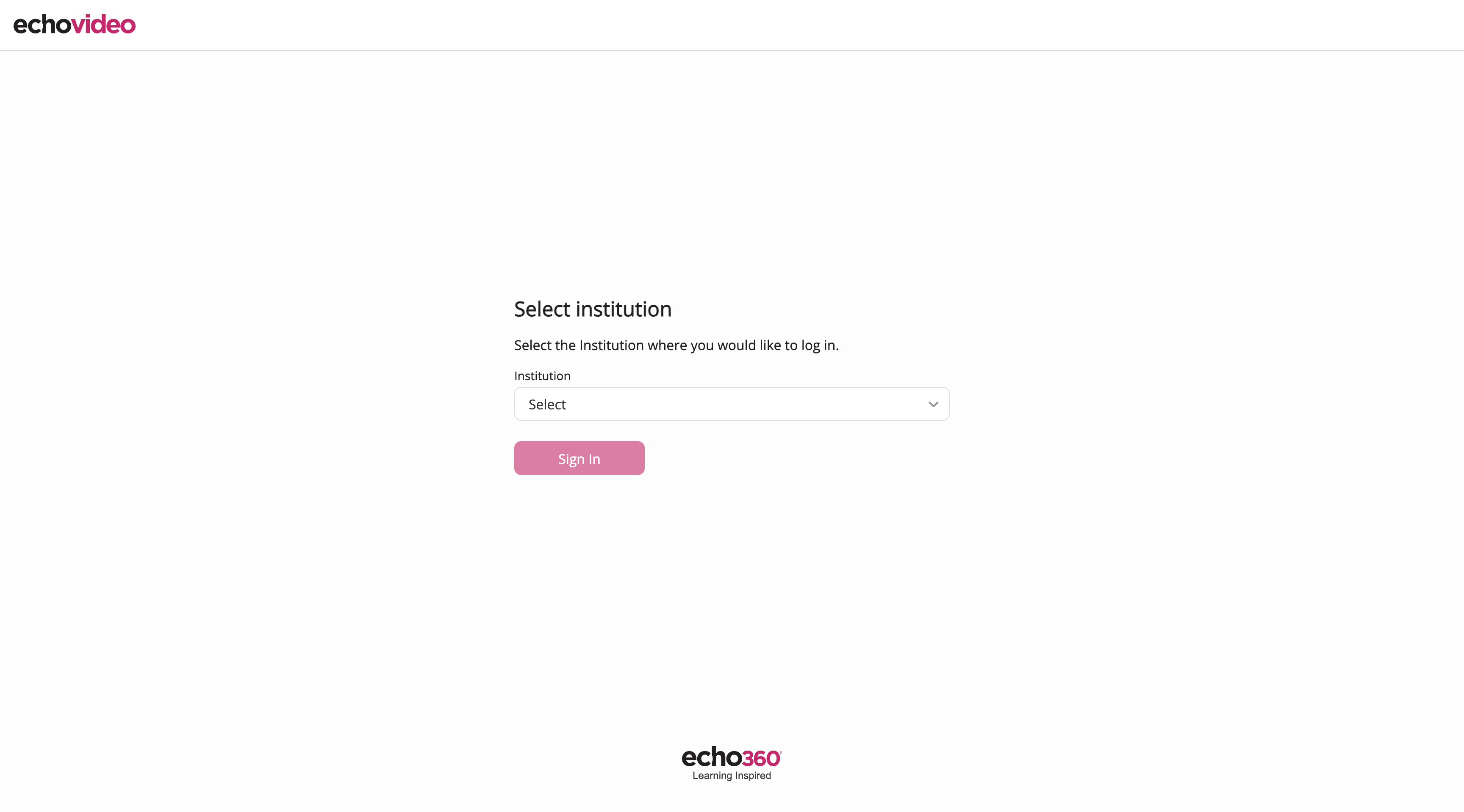 EchoVideo Select Institution page