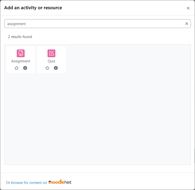 Moodle Assignment Submission types options with Online Text selected an identified as described