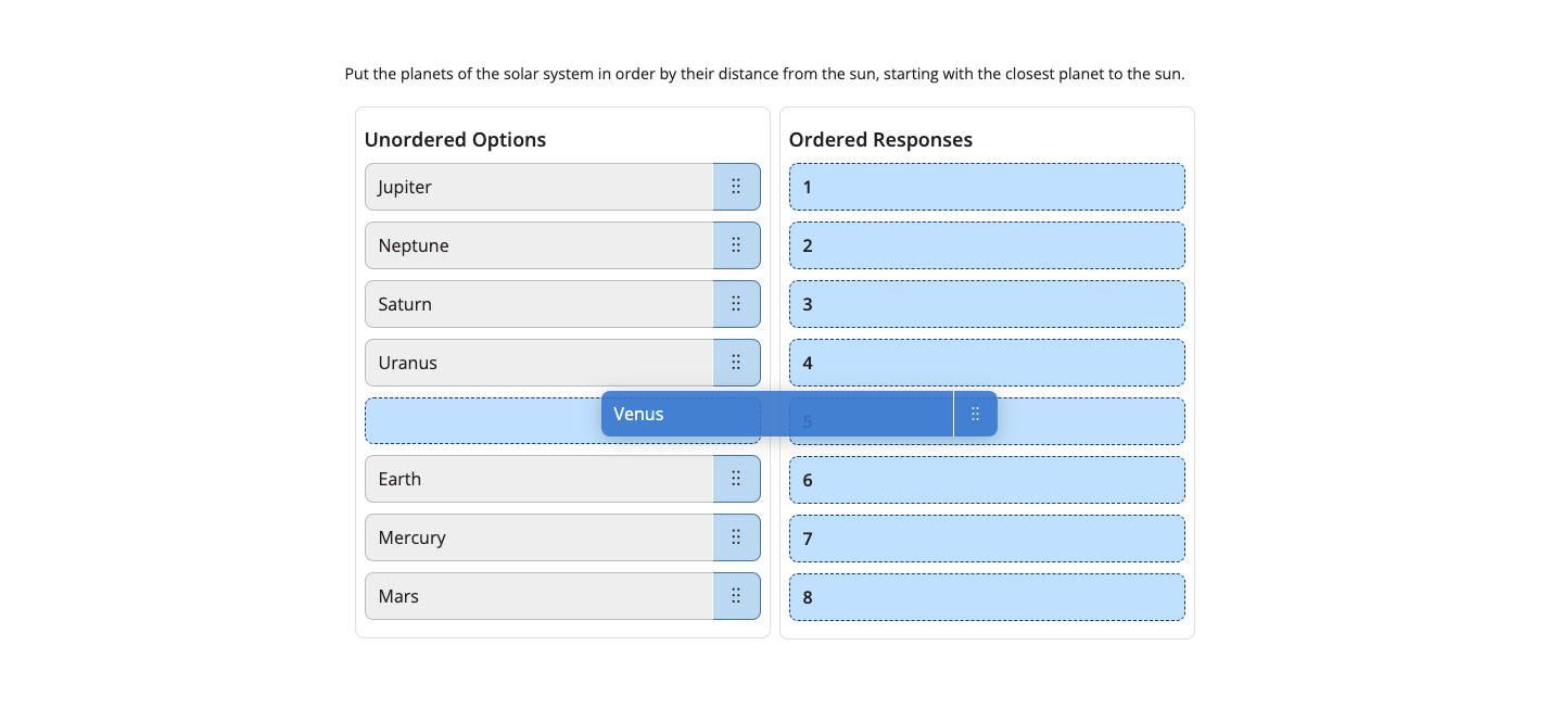 A NCLEX ordered response question