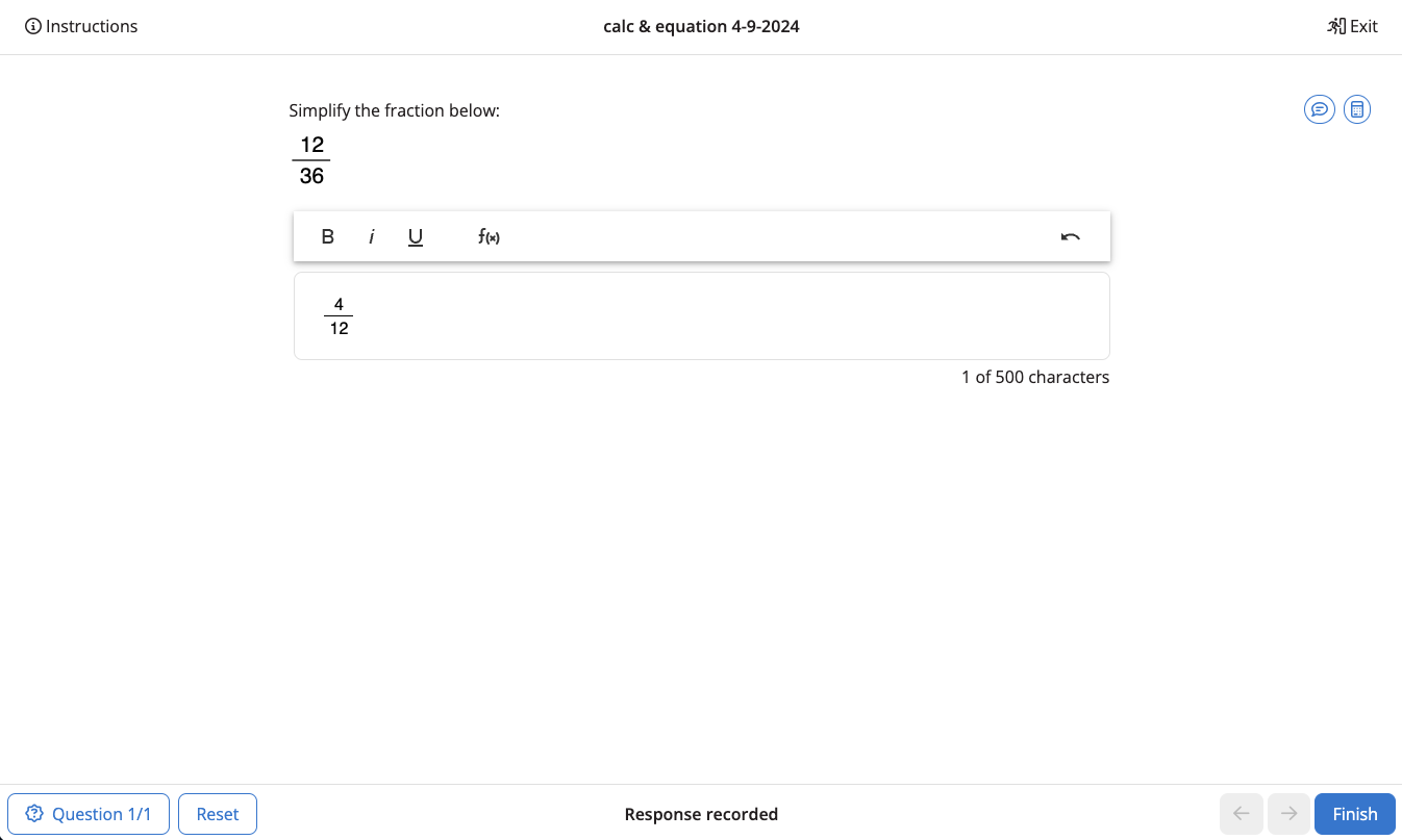 Equation support as described