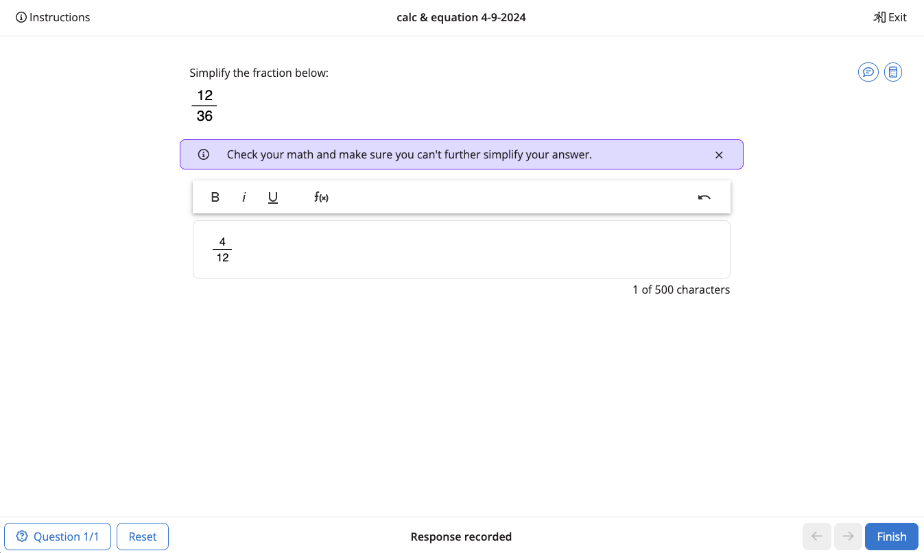 Feedback displayed to learners in real-time as described