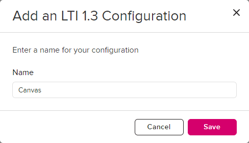 LTI 1.3 configuration named