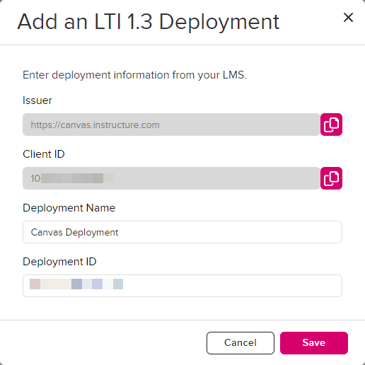 Add LTI 1.3 Configuration Deployment for Canvas as described