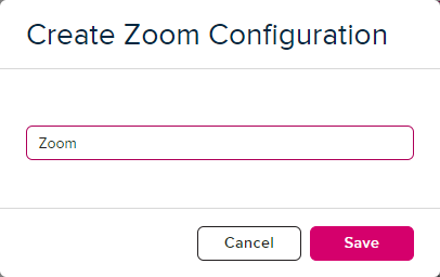 Create Zoom Configuration dialog box with fields for steps as described