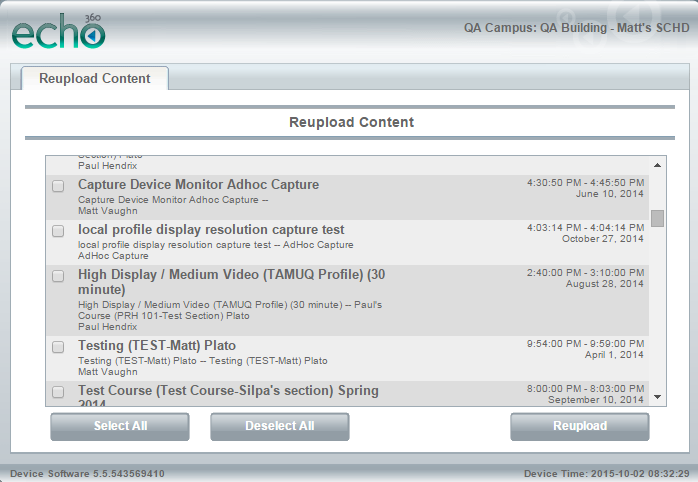 Reupload content list of device web interface for steps as described