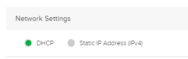 Network settings section of the device configuration page for a single device.