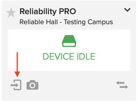 Room Card showing 'Log in to Device' button