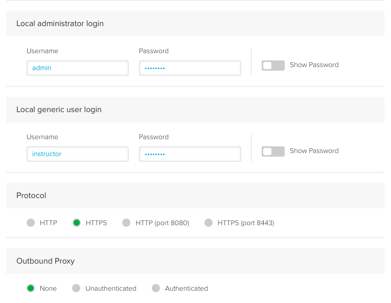 UC Configuration options