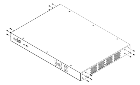 drawing of PRO device showing removal of screws from sides of device as described