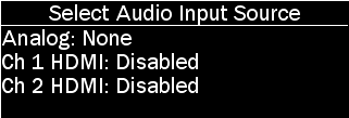 audio input source menu for POD for steps as described