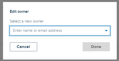 Edit owner dialog box with drop-down list for selecting a different owner for the capture