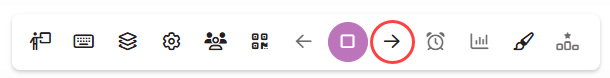 EchoPoll Session Toolbar with arrow key identified as described