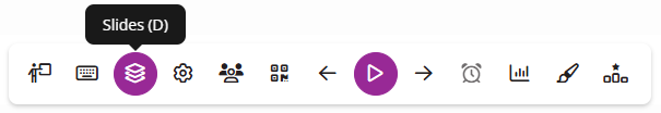 Presentation View toolbar with Slides identified as described