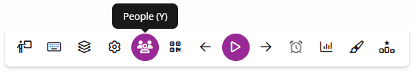 Presentation View toolbar with People identified as described