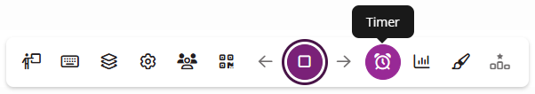 Presentation View toolbar with Timer identified as described