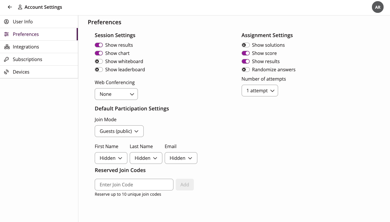 Account Settings shown on the left side of the page