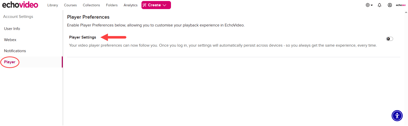 Player Settings in Player Preferences identified as described