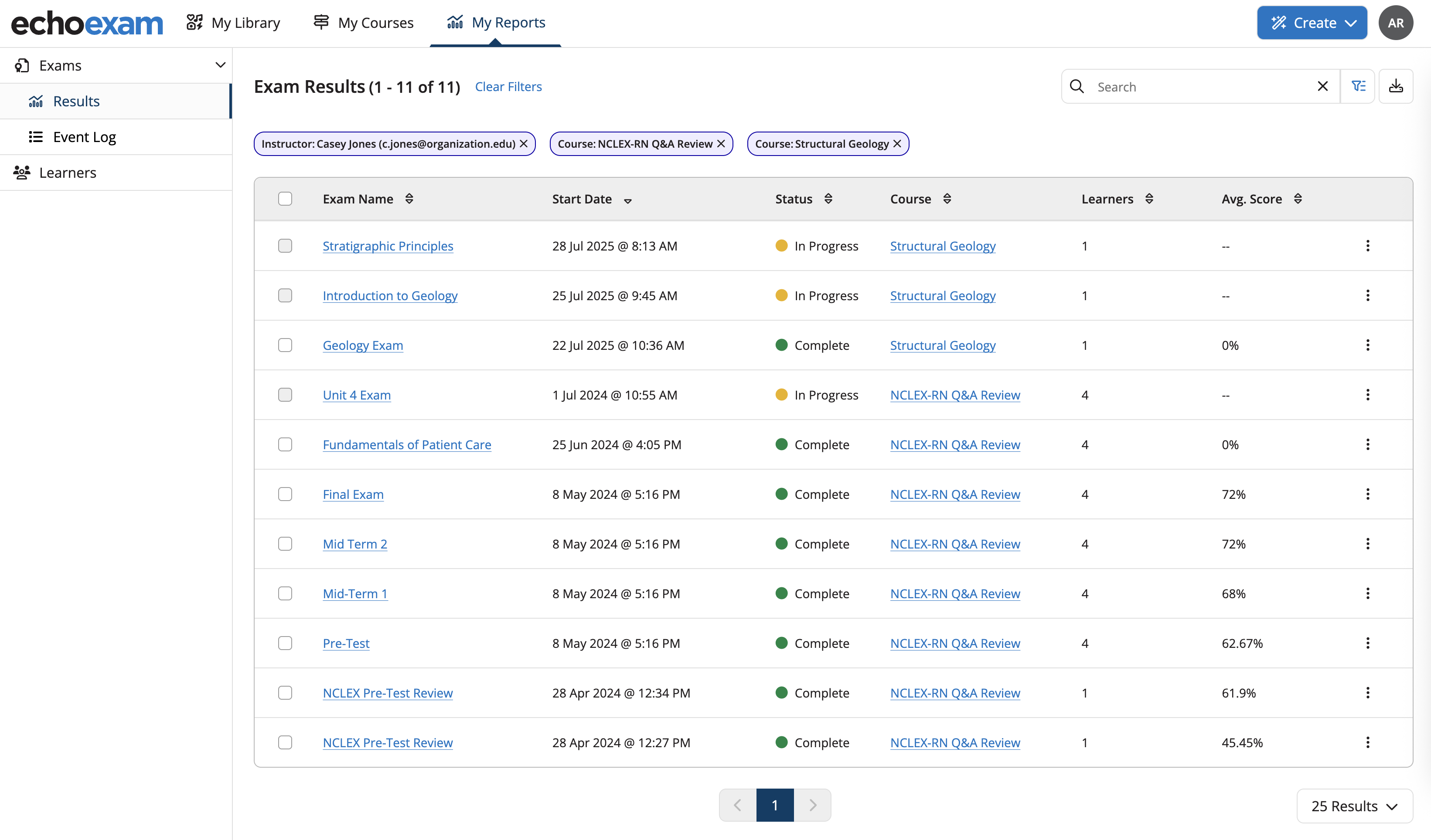 My Reports tab showing an updated left-side navigation