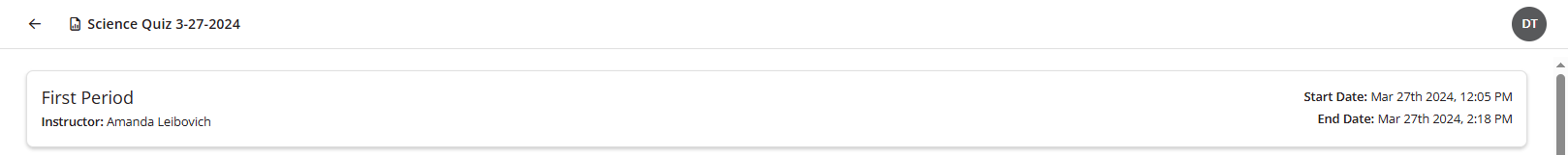 Course / Exam Information on the Learners Report