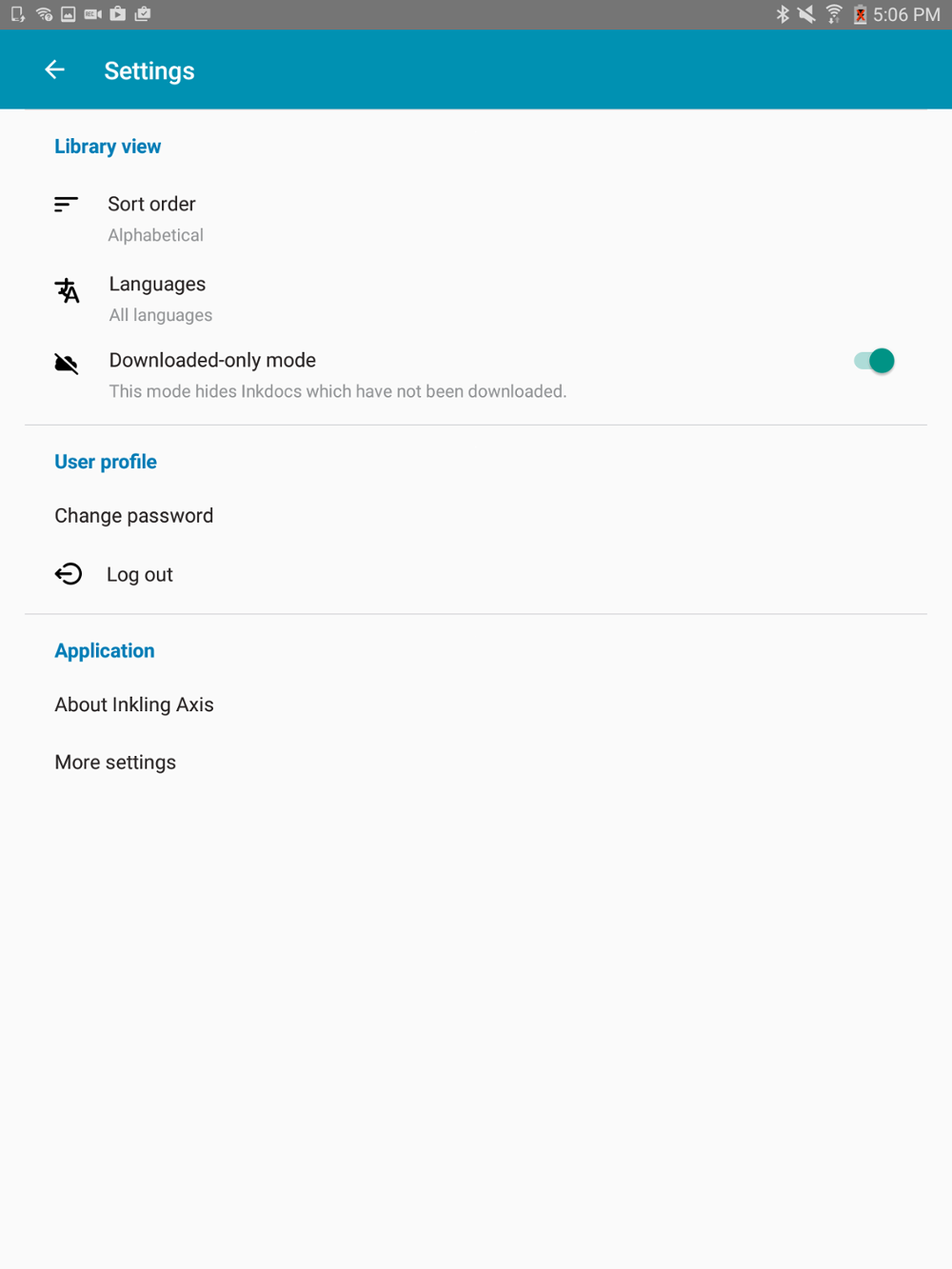 Show only downloaded Inkdocs in the Library View section for Android devices