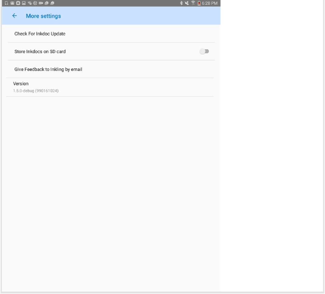 More settings page on an example Android device