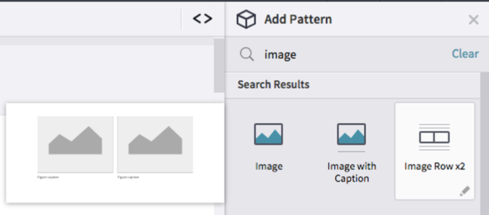 Viewing a pattern’s preview and the Search patterns field