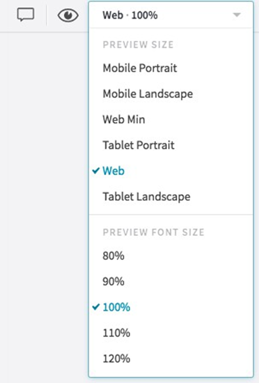 Device Preview dropdown menu