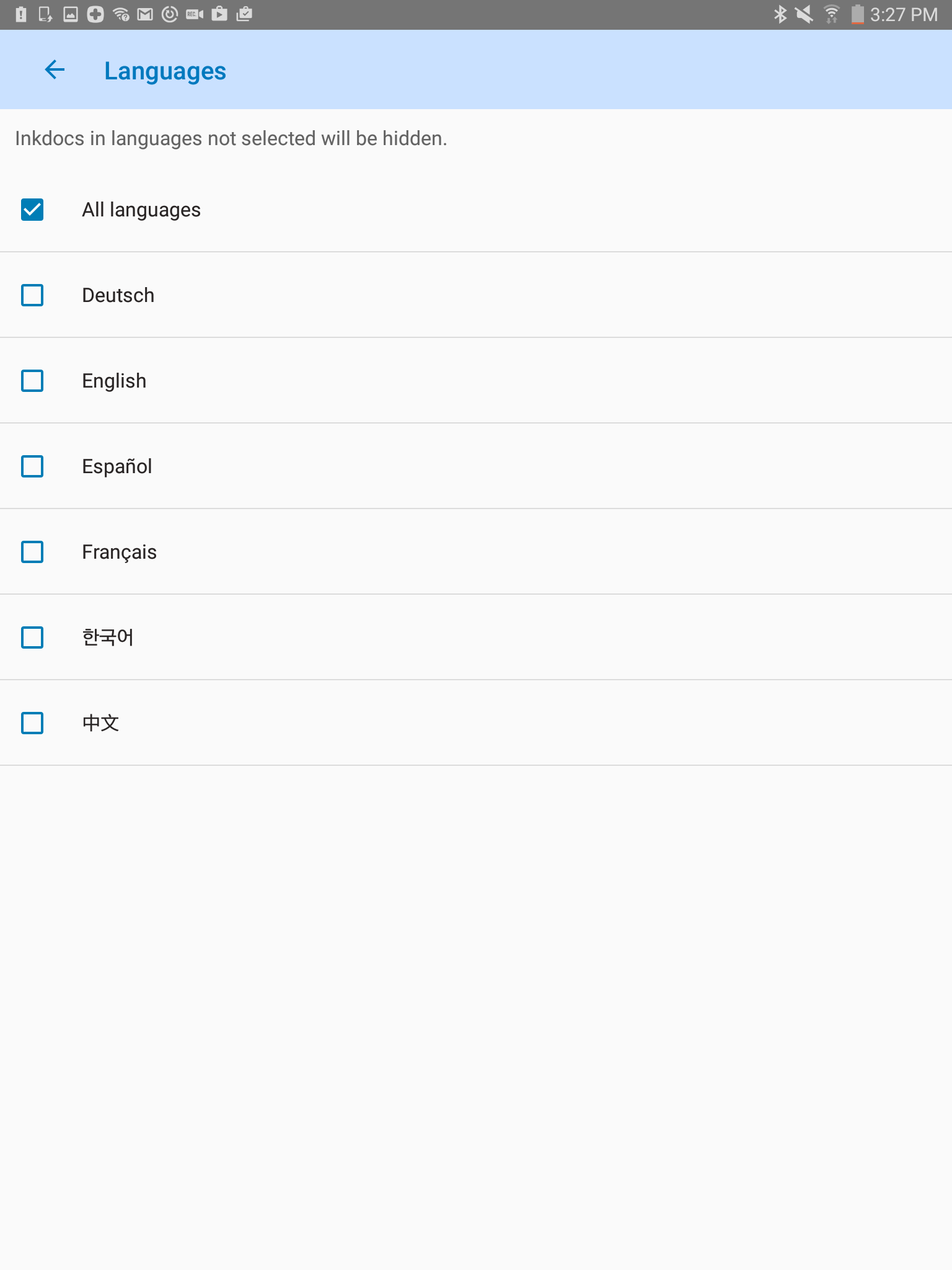 Language Filter in mobile clients