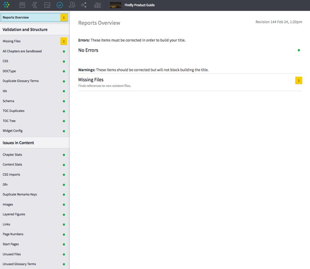 Reports Overview summary of Review Errors