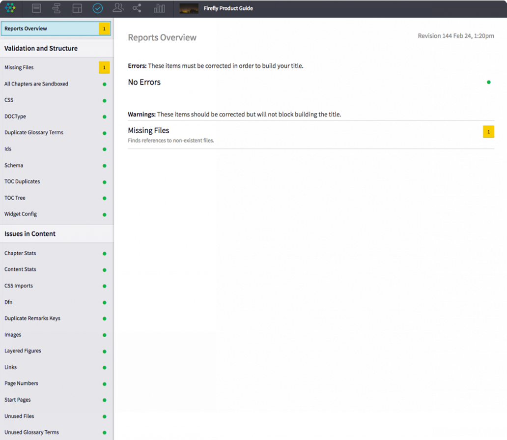 Access Review Errors and click a category that has build issues