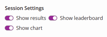 Session settings identified as described