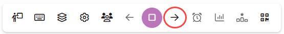 EchoPoll Session Toolbar with arrow key identified as described